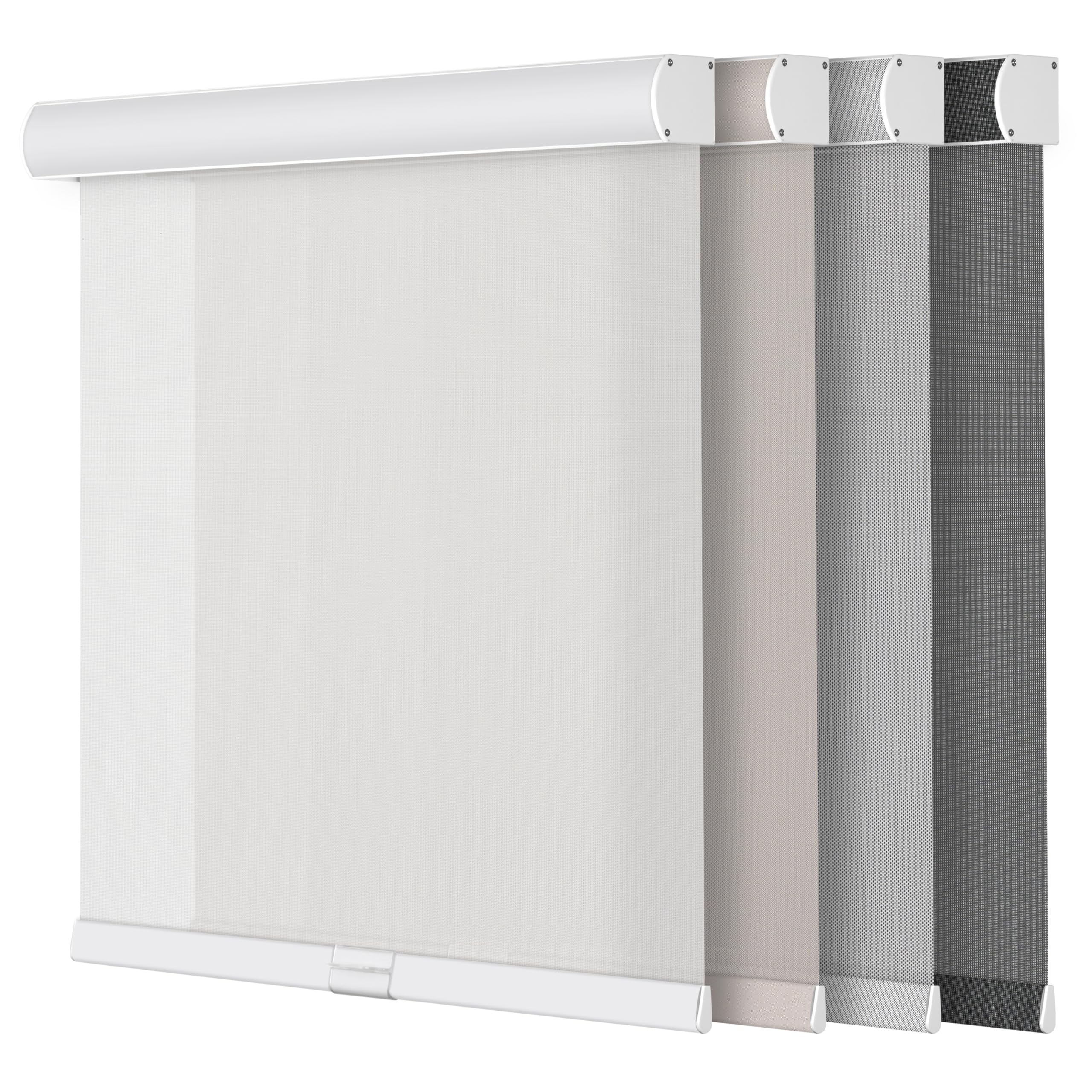 Boolegon Light Filtering Roller Shades for Windows, Cordless Solar Roller Blinds 5% Openness, Sheer and Glare Reduce Window Shades with Cassette Valance, Customize Color, 36-37" W x 61-72" H