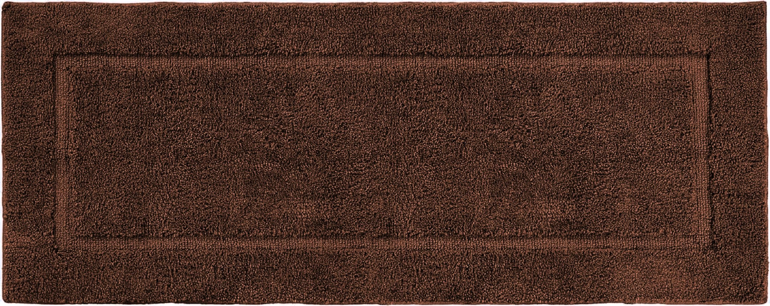 Extra Large Bath Mat 60x300cm Non Slip Soft 100% Cotton 1000-GSM Quick Dry Washable Reusable Bathroom Floor Rug (Chocolate Brown