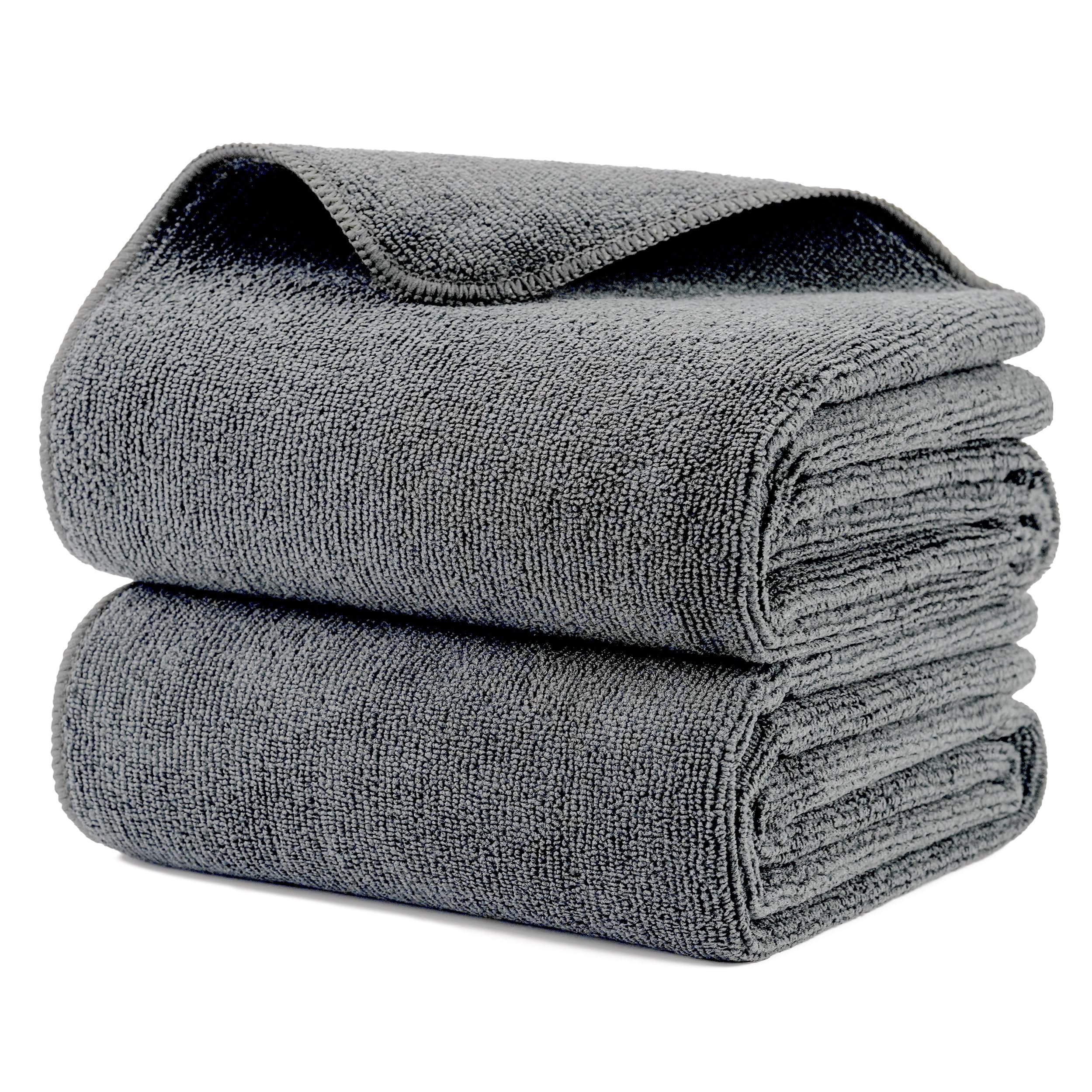MICROFI New Microfiber Hair Drying Salon Towels, Quick Dry, Lint Free, 2 Pack (Gray)