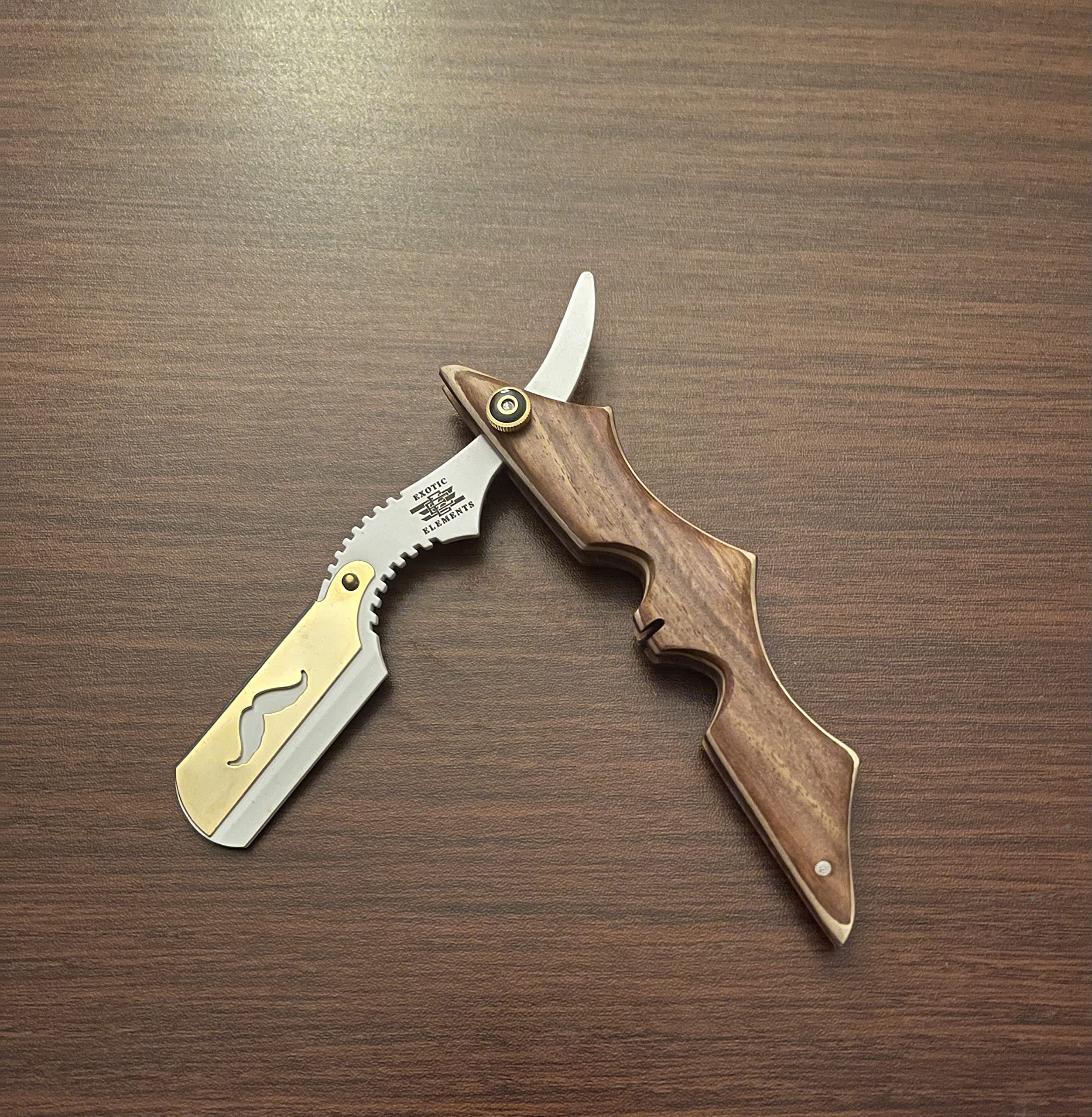 Professional Barbershop Unisex Cut Throat Folding Shaving Knife White and Gold Hot Design Shaving Blade