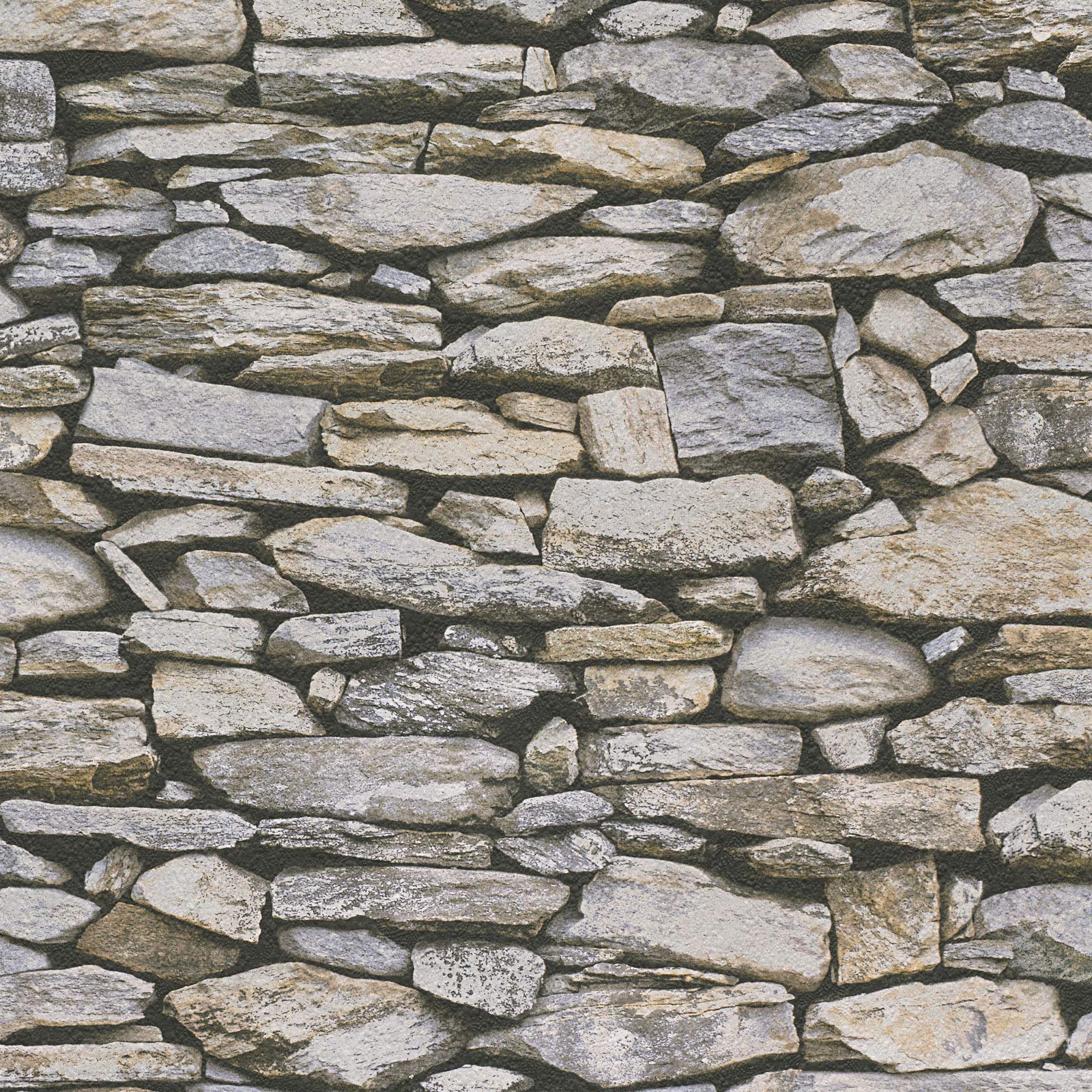 BRICOFLORGrey Slate Effect Wallpaper Ideal for Bathroom | Grey Stone Wallpaper in Brick Effect | Stone Brick Wallpaper in Grey and Brown