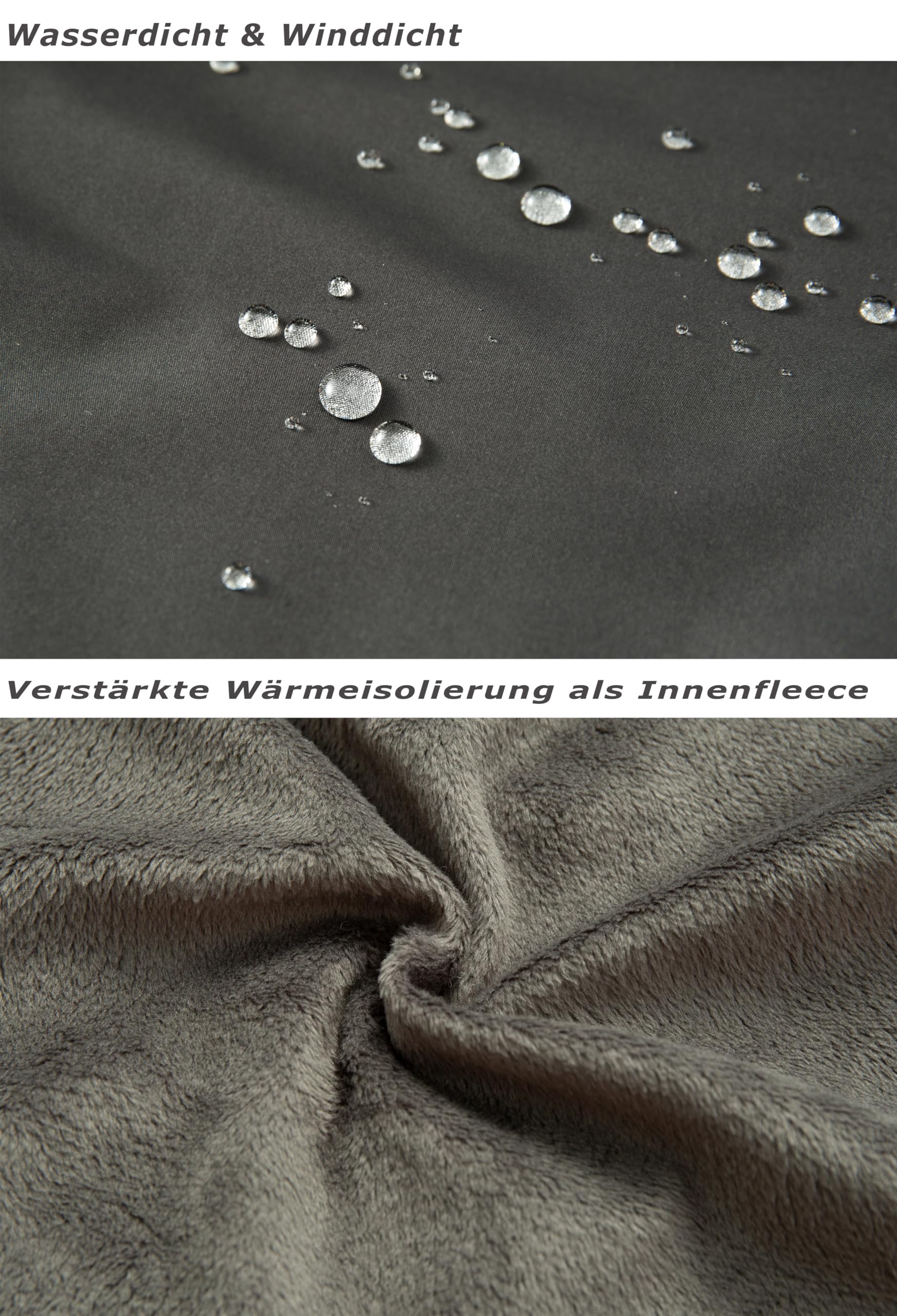 Winterjacke Damen Winddicht Skijacke Damen warm Fleecejacke wasserdicht verdickt gefüttert Funktionsjacke mit abnehmbarer Kapuze