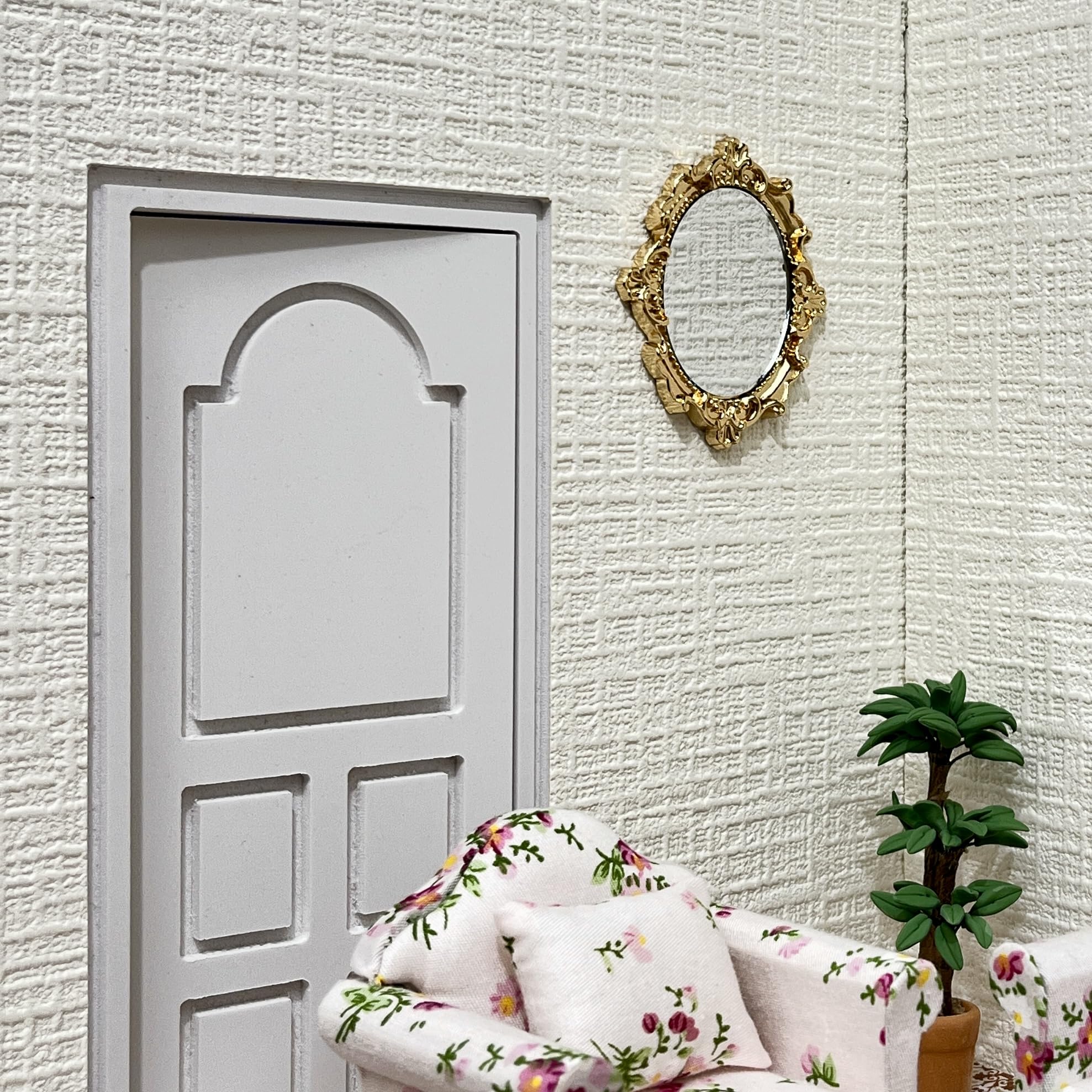 Accesorios para casa de muñecas, mini espejo, accesorios y muebles para casa de muñecas a escala 1/12, espejo de casa de muñecas en miniatura, 5 piezas (n.º 1) 6
