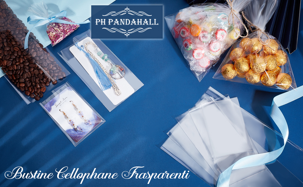 PH PandaHall 500pz Bustine in Plastica Trasparente Sacchetti Sigillati a Pressione, 6x4cm Buste Plastica Richiudibili Zip Applicano a Cucina, Ufficio, Semi di Gioielli e Piccoli Accessori