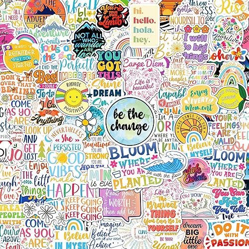 300 calcomanías de afirmación, paquete de calcomanías motivacionales holográficas, diario positivo con citas brillantes para niños, profesores,