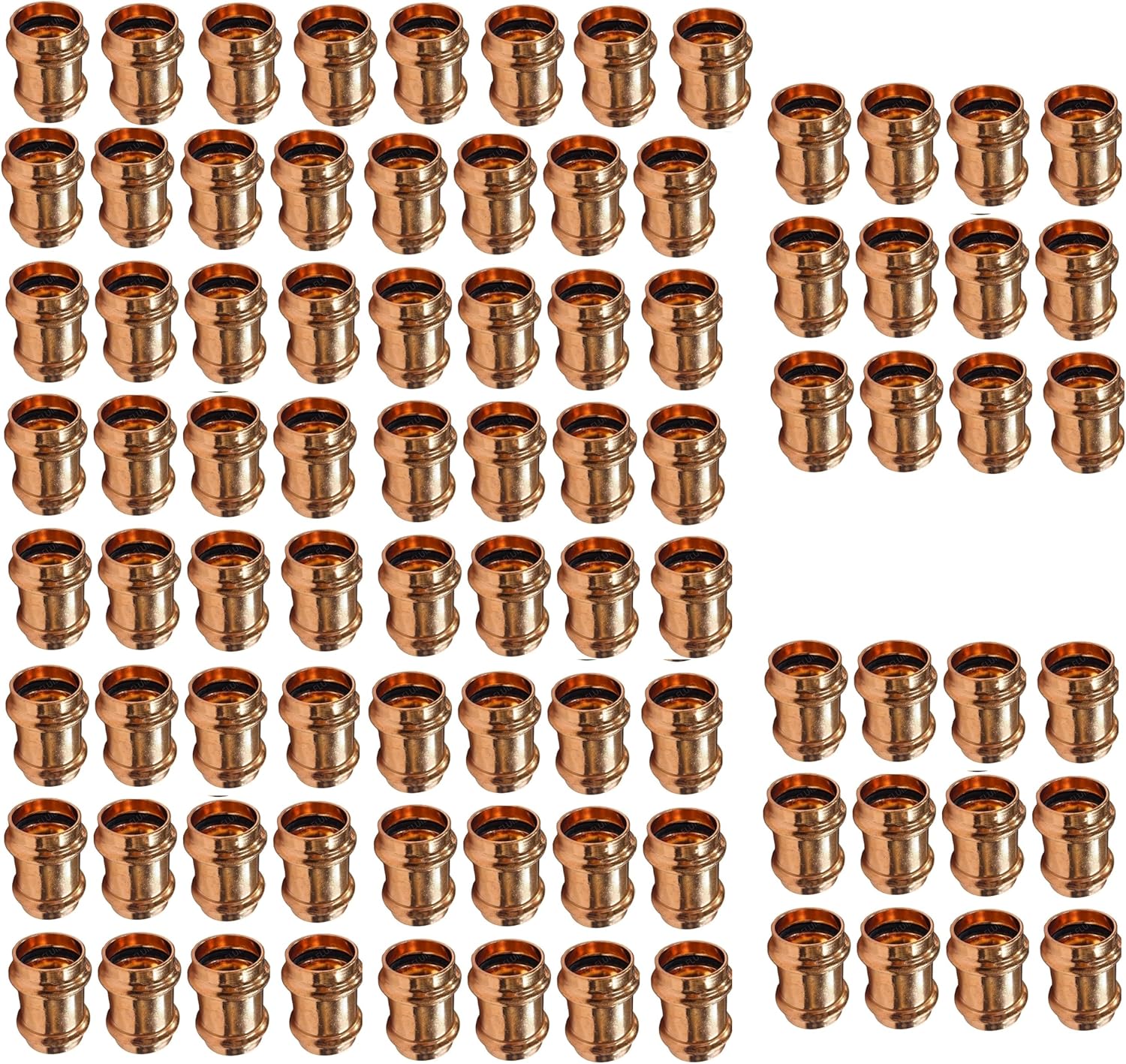 (10pcs) EZ-FLUID Heavy Duty 3/4" Press Slip Coupling,without Stop, No Stop Propress Couplings,Pressure Copper Fitting,LF ProPress Copper Fitting Connection,Residential,Commercial Plumbing