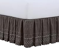 Vista 11 de Fresh Ideas falda de cama de 18 pulgadas con volantes calados color hueso, Algodón Poliéster, Blanco, Completo