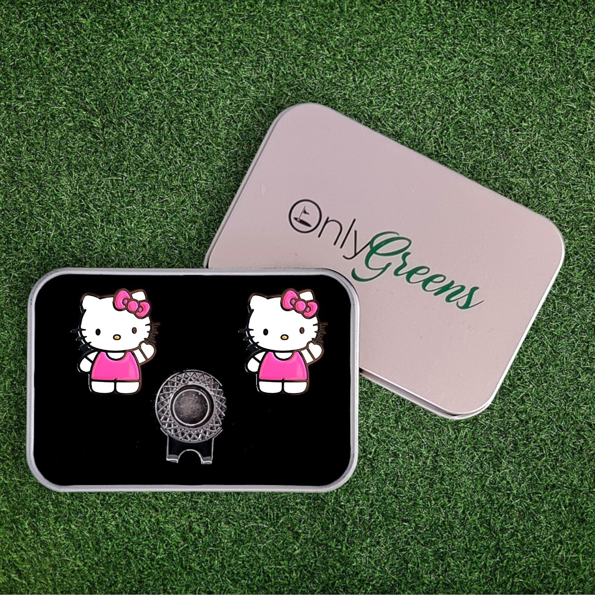 Golf Ball Marker & Hat Clip Set - Hello Kitty | Complete in Gift Tin