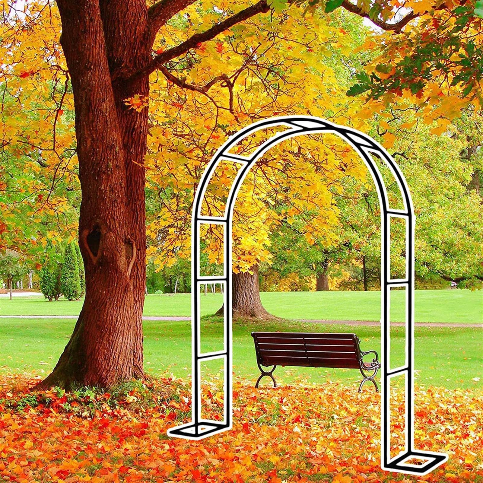 Arco Da Giardino 120x220cm 180x220cm 240x220cm Arco In Metallo Per Rose Rampicanti, Arco Di Nozze Arco Pergolato Da Giardino Con Base, Resistente,200x220x40CM
