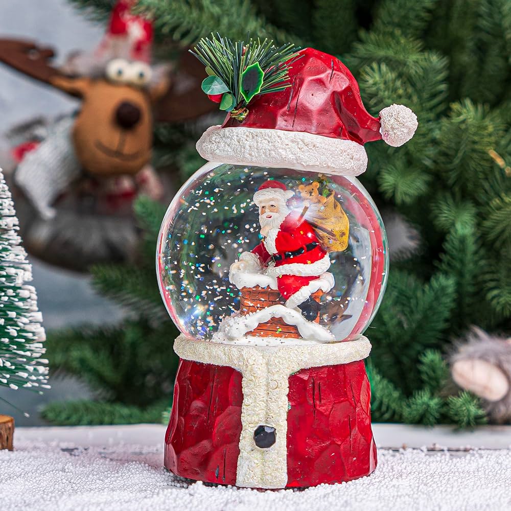 シーグラスアート『 Christmas snow globe.。.:*☆』 Snow Globe Christmas Snow Globe Glass Water Globe with Music