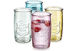 Lively Vintage Colored Glassware: Glaver's Enchanting Set of 4