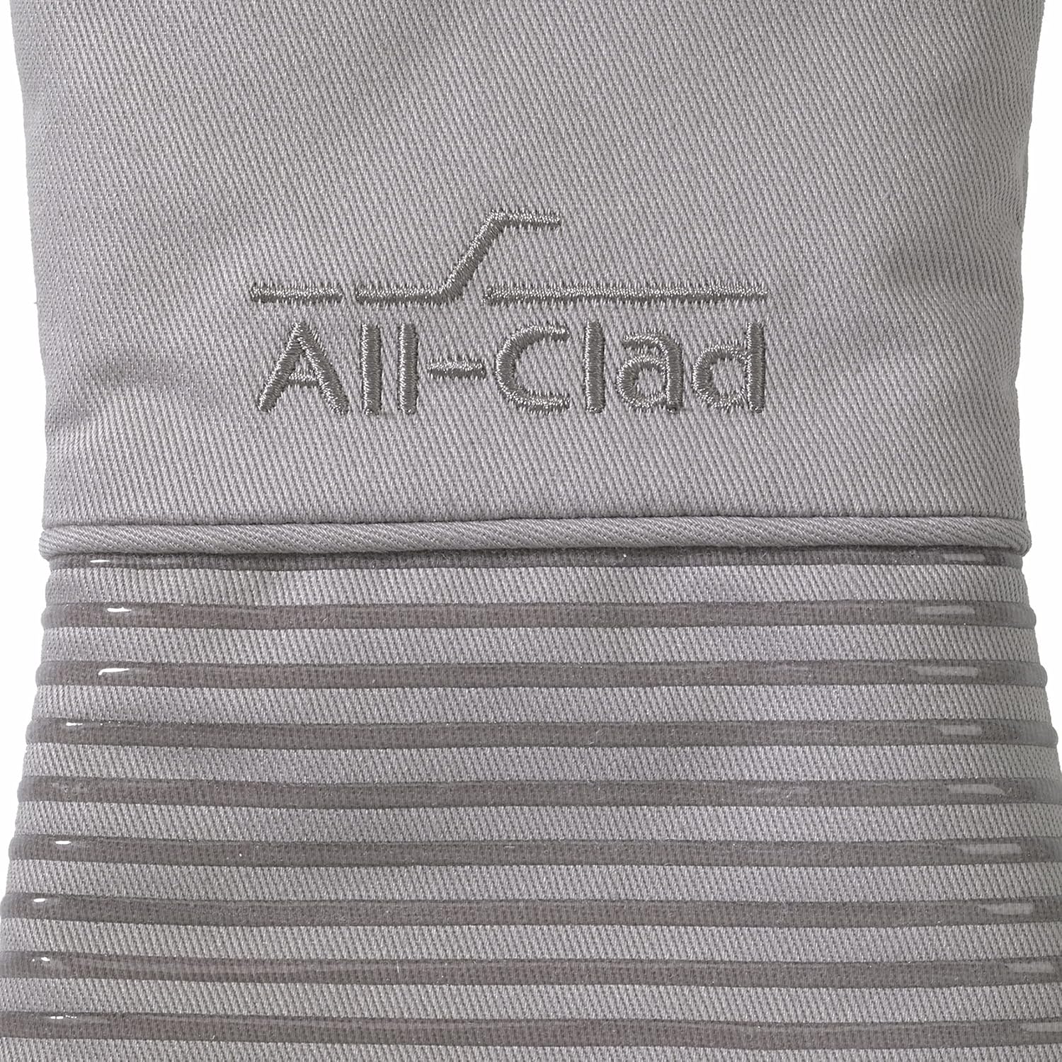 All-Clad Premium Silicone Oven Mitt: Heat Resistant to 500 Degrees - 100% Cotton & Silicone, 14x7 Pot Holder for Kitchen and Barbeque, (2-Pack), Titanium Gray