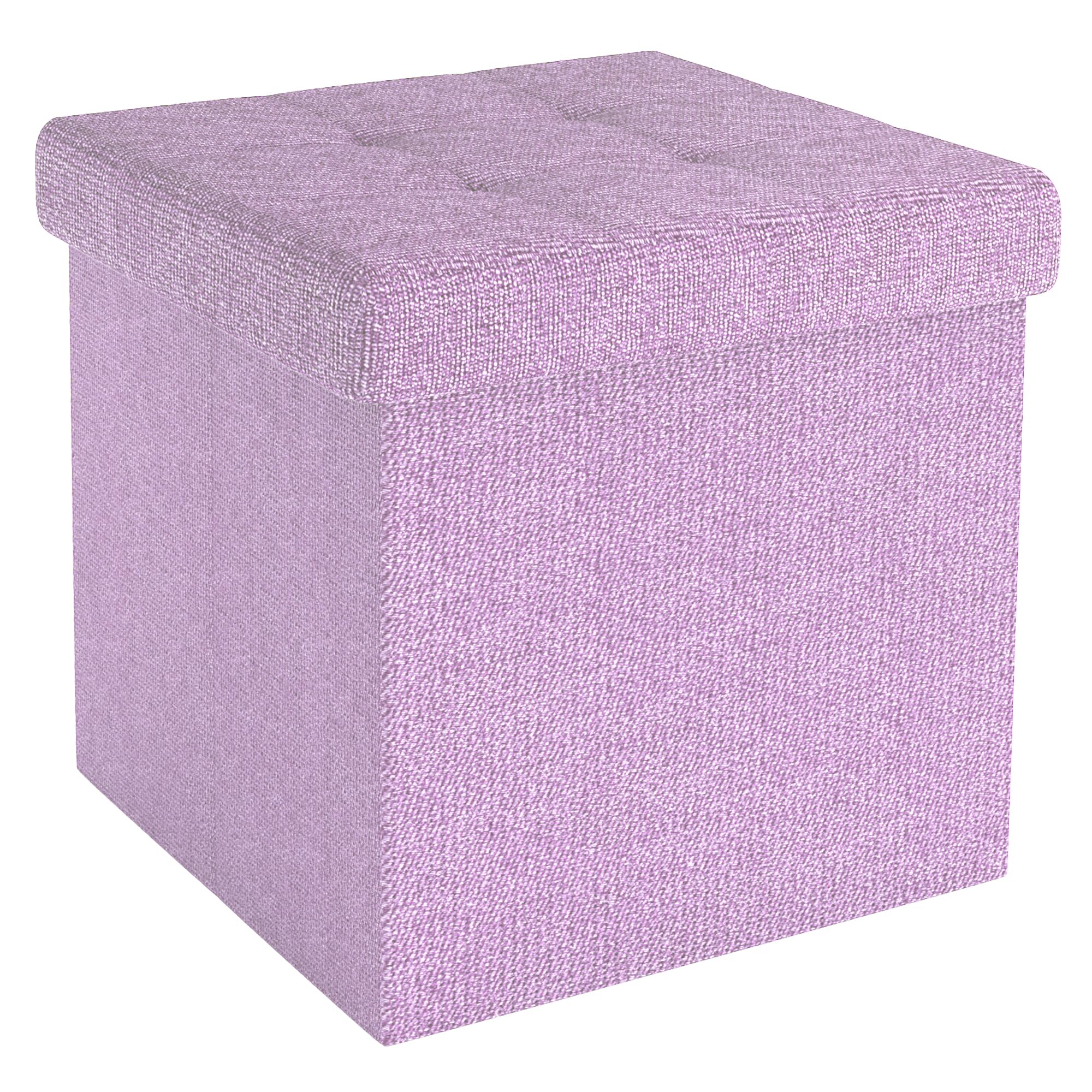 Pouf Cubo Contenitore Baroni Home - Pieghevole, Velluto Beige, 38x38x38 Cm, Per Salone E Camera