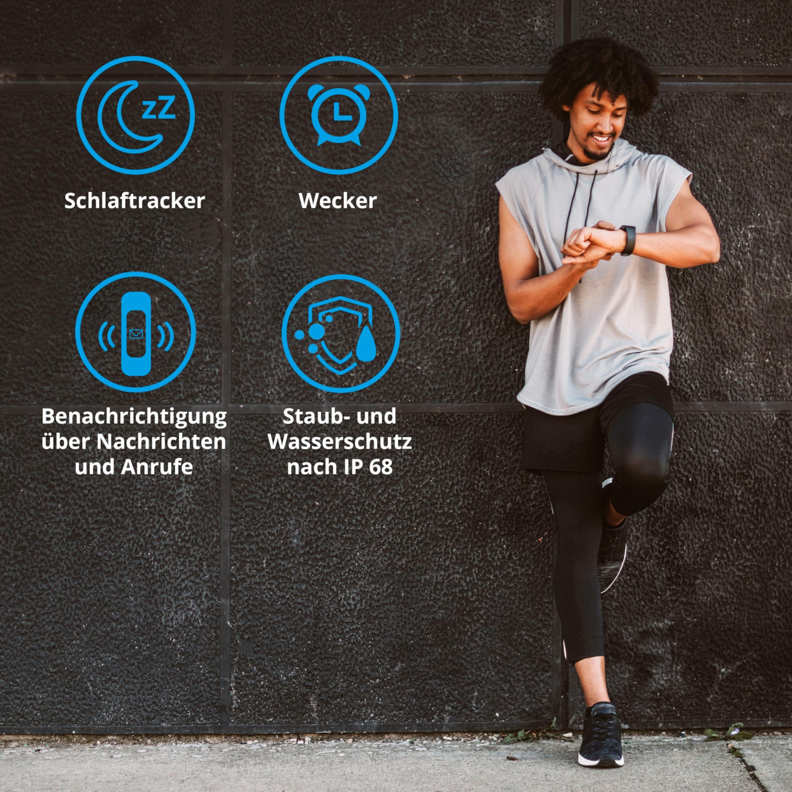 MEDION Fitnessuhr P4000 (GPS integriert, Fitness Tracker, Herzfrequenz, Schrittzähler, Schlaftracking, Farbdisplay, Wecker, Staub und Wassergeschützt)