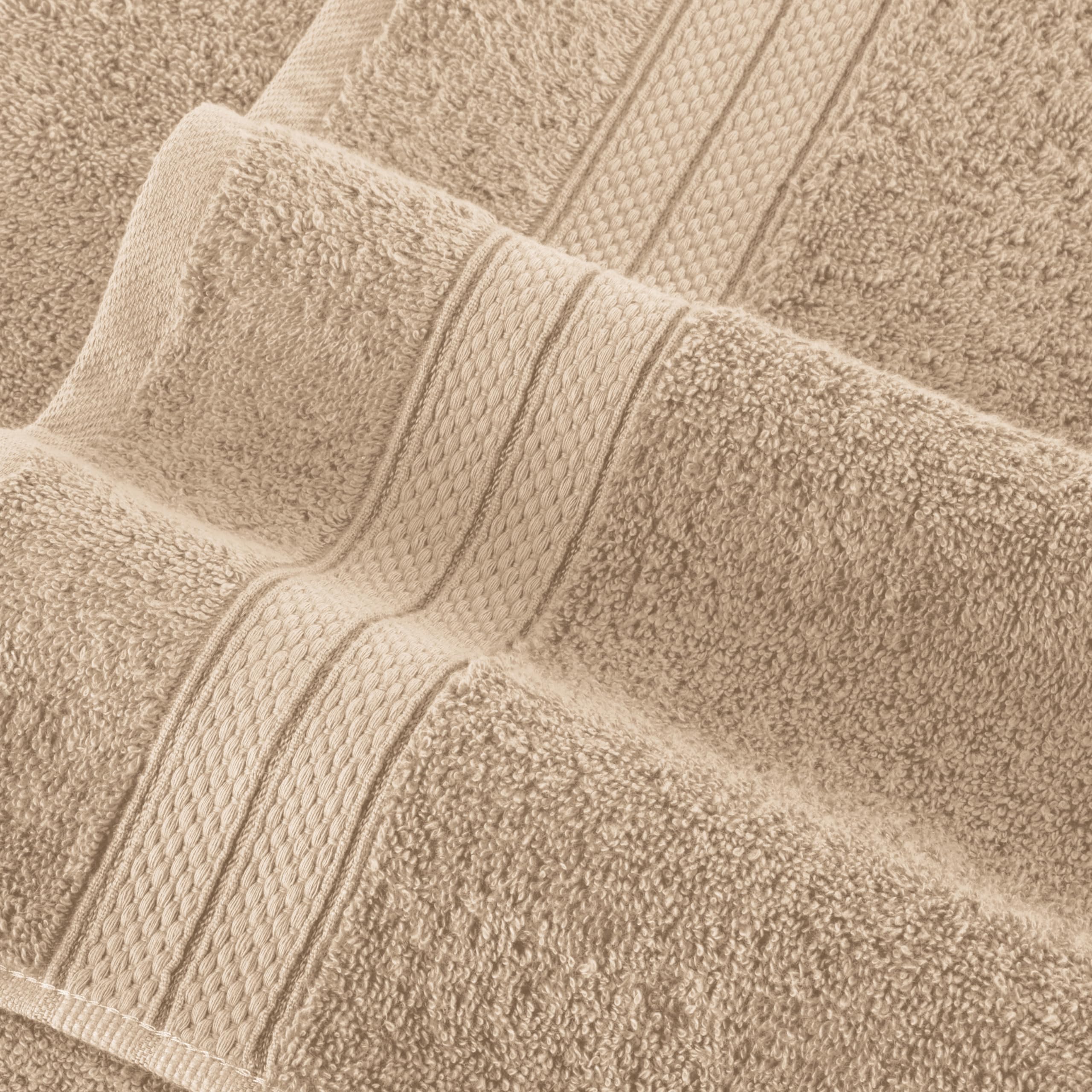 Elegant Comfort Set di 6 asciugamani di lusso, 100% cotone turco, morbido e di alta qualità, design popcorn a tre linee, 2 asciugamani da bagno, 2 asciugamani per le mani e 2 asciugamani, ad