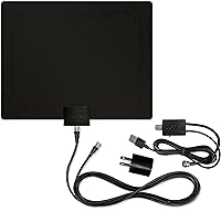 Mohu Leaf 50 Amplified Indoor TV Antenna: 60-Mile Range, Paper-Thin, Multi-Directional, 4K 8K UHD NextGen TV, Jolt Switch & 12ft Cable