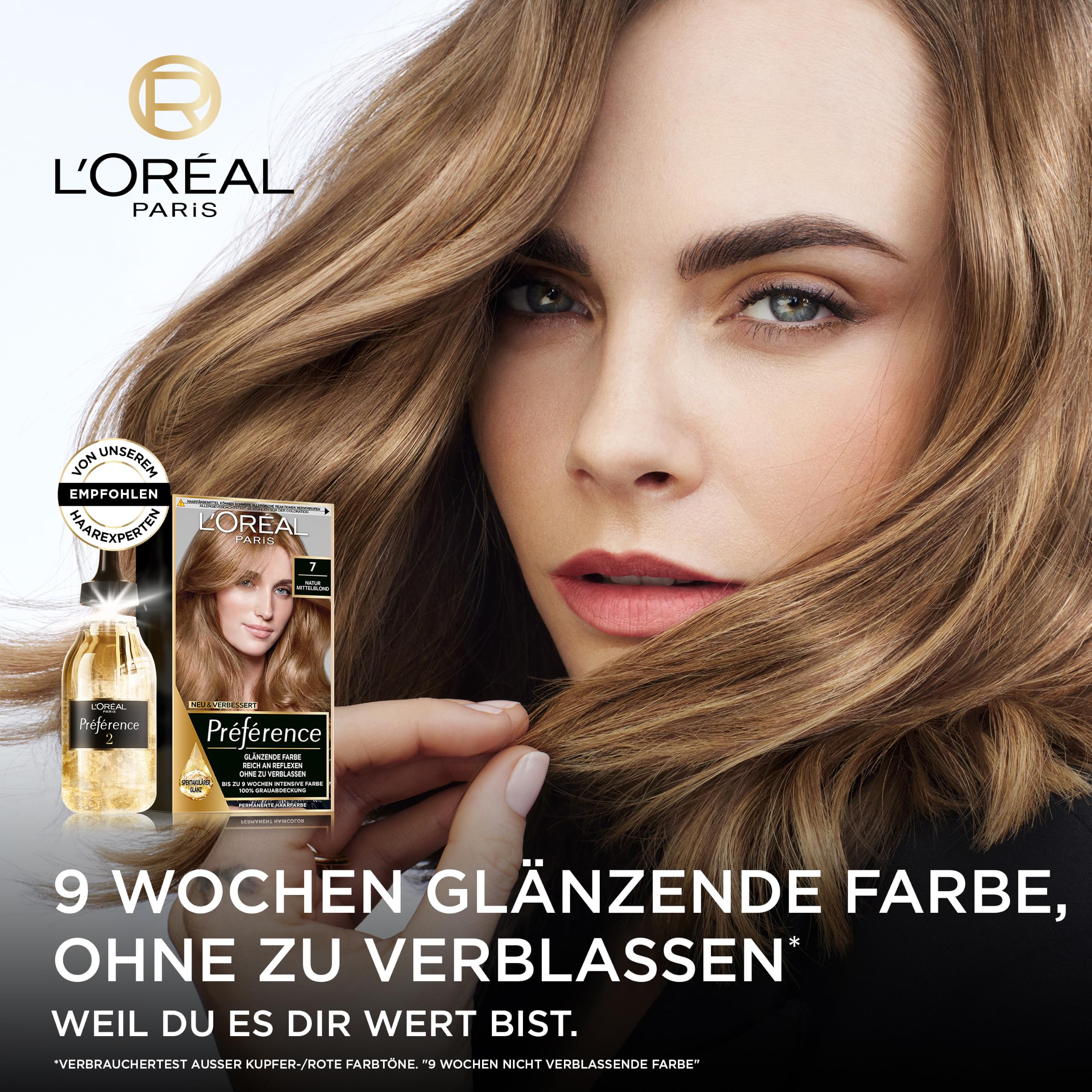 L'Oréal Paris Permanente Haarfarbe, Haarfärbeset mit Coloration und Farbglanz-Pflegebalsam, Préférence, 9.1 Sehr Helles Aschblond, 3er Set