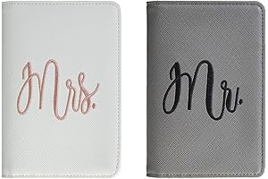 Bridal Shower Wedding Gift Honeymoon Passport Holder Set, Mr. & Mrs. Slim...