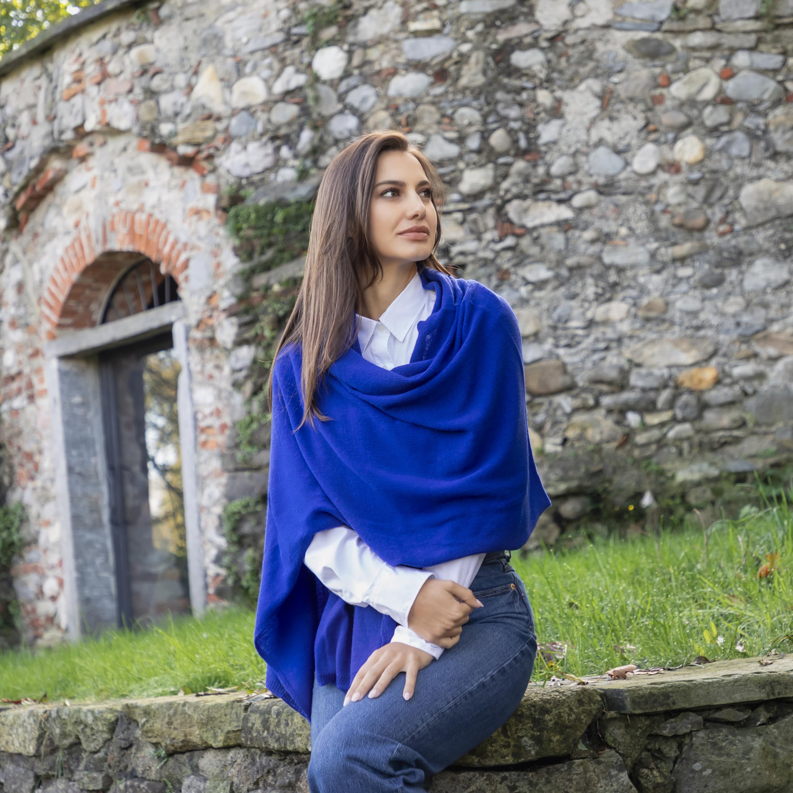 étole femme en cachemire mélangé, made in Italy, taille unique