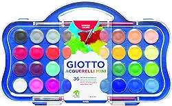 GIOTTO Acquarelli Mini, Aquarela em Estojo de Pastilhas de 23mm, 36 Cores