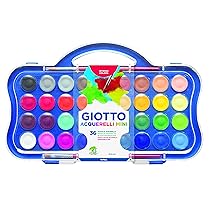 Giotto Box 36 Acquerelli Mini, Assortiti, Set da 3 pezzi