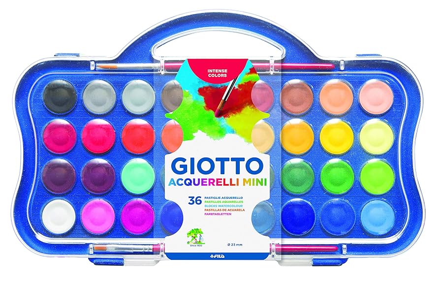 Amazon.com: Giotto Box 36 Watercolours Mini, Pans, Assorted
