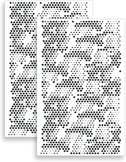 2 Pack Mylar Camo Stencils Camouflage Gun Paint RC Mask Model Hexagon - HEXTAC Camo