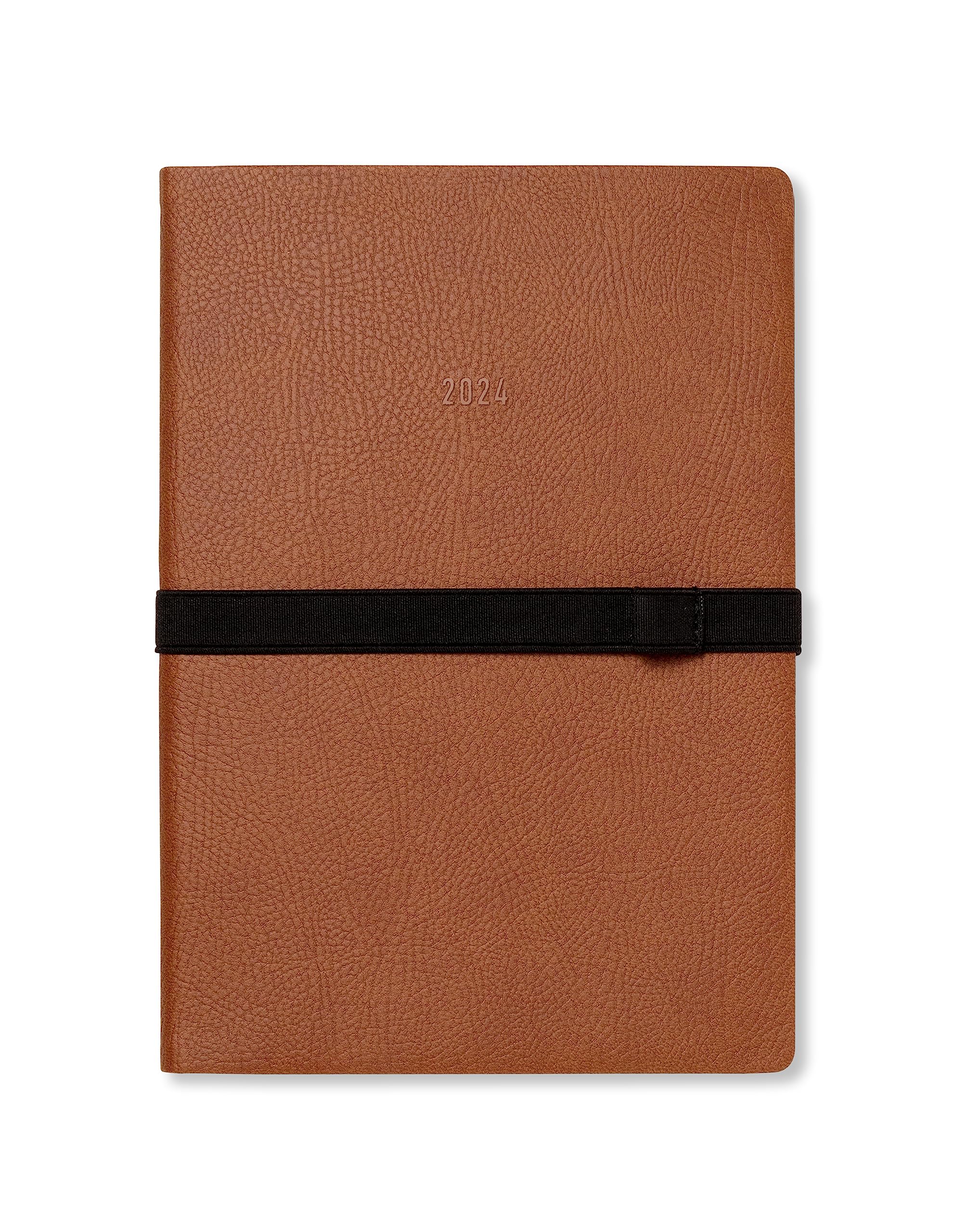Letts Oslo A5 week to view 2024 diary - tan