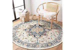 Non-Slip Washable Round Area Rugs for Living Room