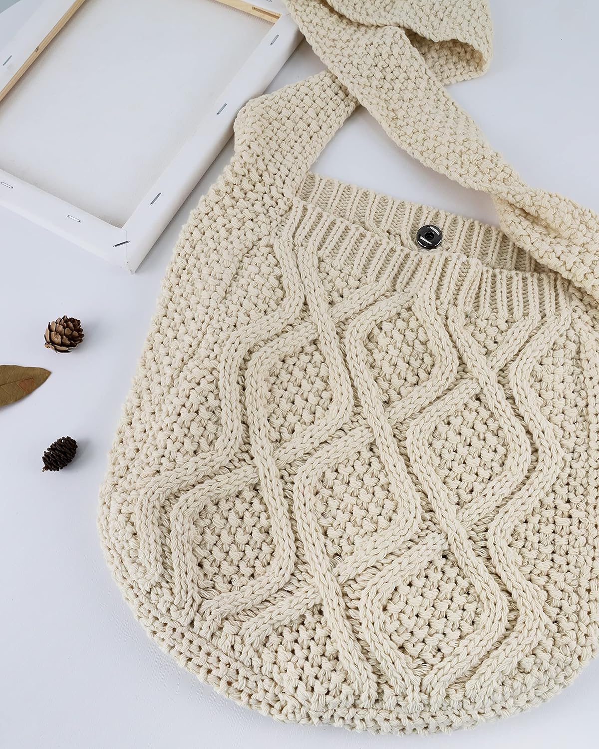 ENBEI Handmade Crochet Bag–Boho Chic Shoulder Bag, Aesthetic Kinted Bag,Cute Crossbody Bag,Beach, Shoppingor Daily Use - Image 7