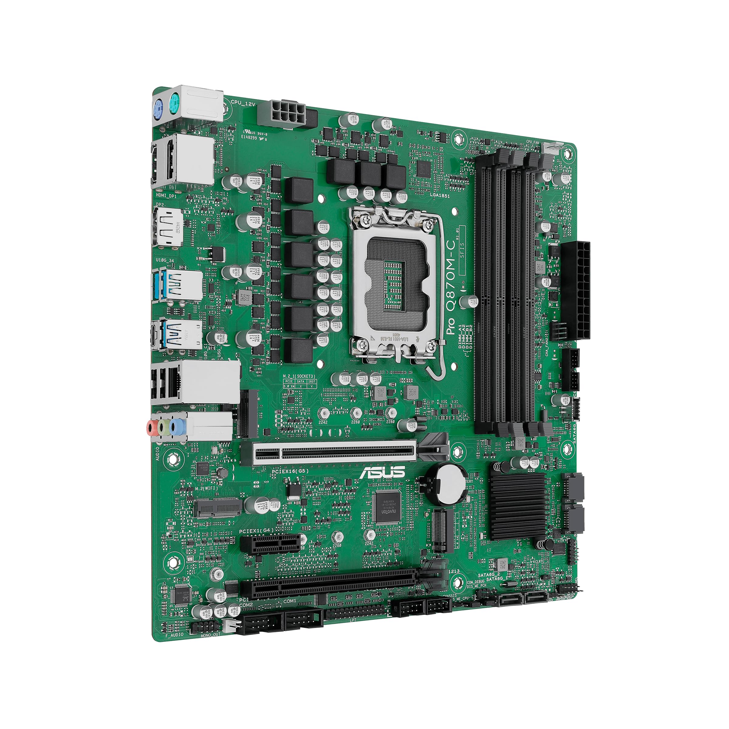 ASUS PRO Q870M-C-CSM Business płyta główna gniazdo Intel LGA 1851 (Micro-ATX, Intel VPro, pamięć DDR5, PCIe 5.0, Q-LED Core, ASUS Control Center Express, SafeSlot)