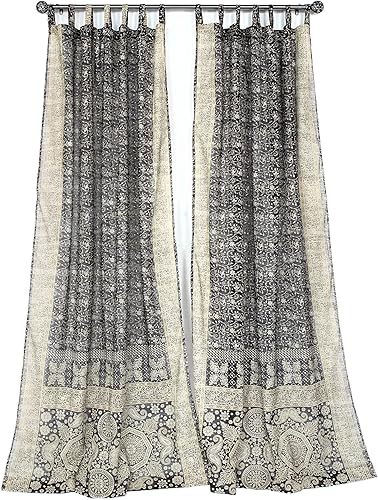 Light-Filtering Sari Colorful Curtains Boho Curtains, Bed Canopy Panel, Tapestry or Window Treatment Brilliant Chakra Collection + Tote bag (96'l x