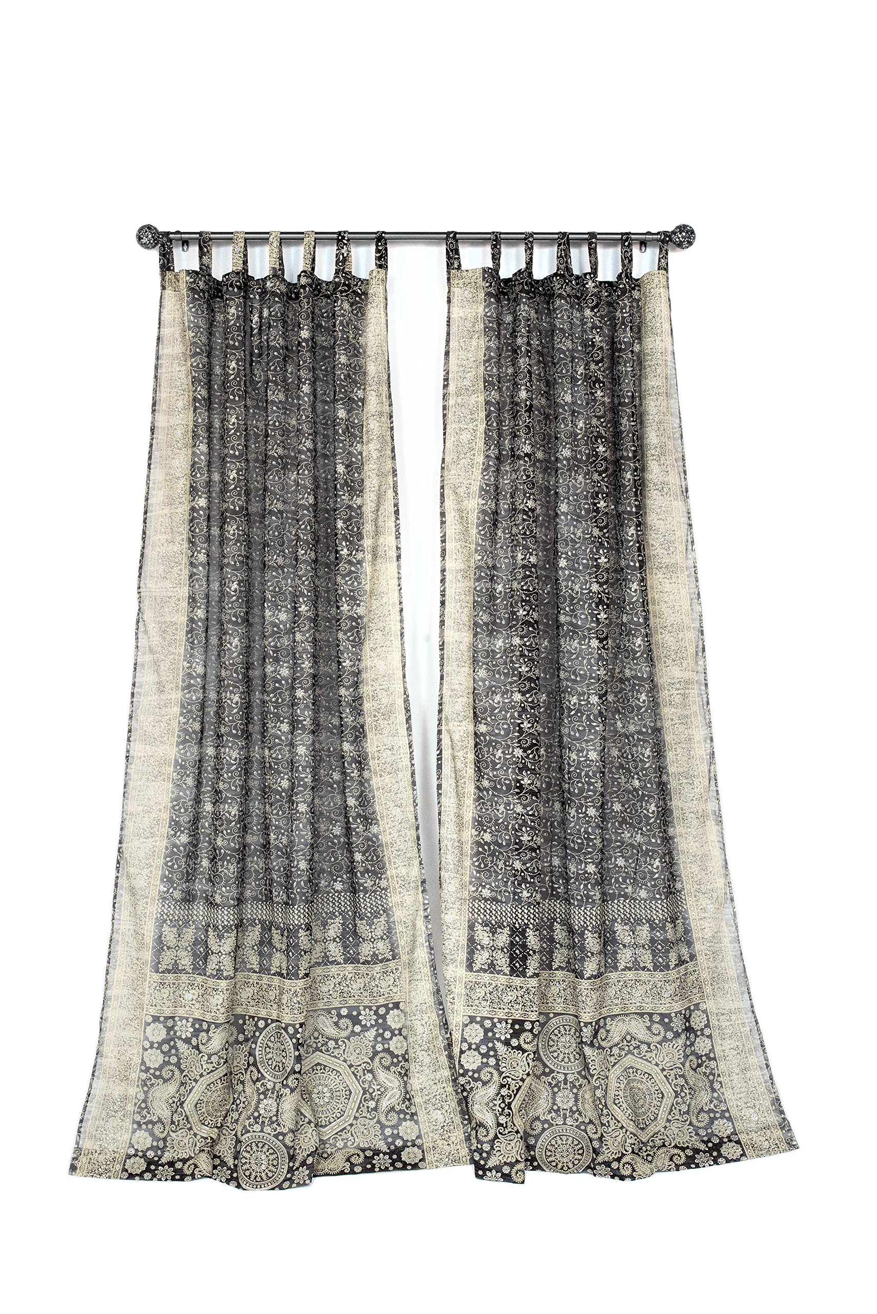 タペストリー Amazon.com: Light-Filtering Sari Colorful Curtains – Boho Curtains