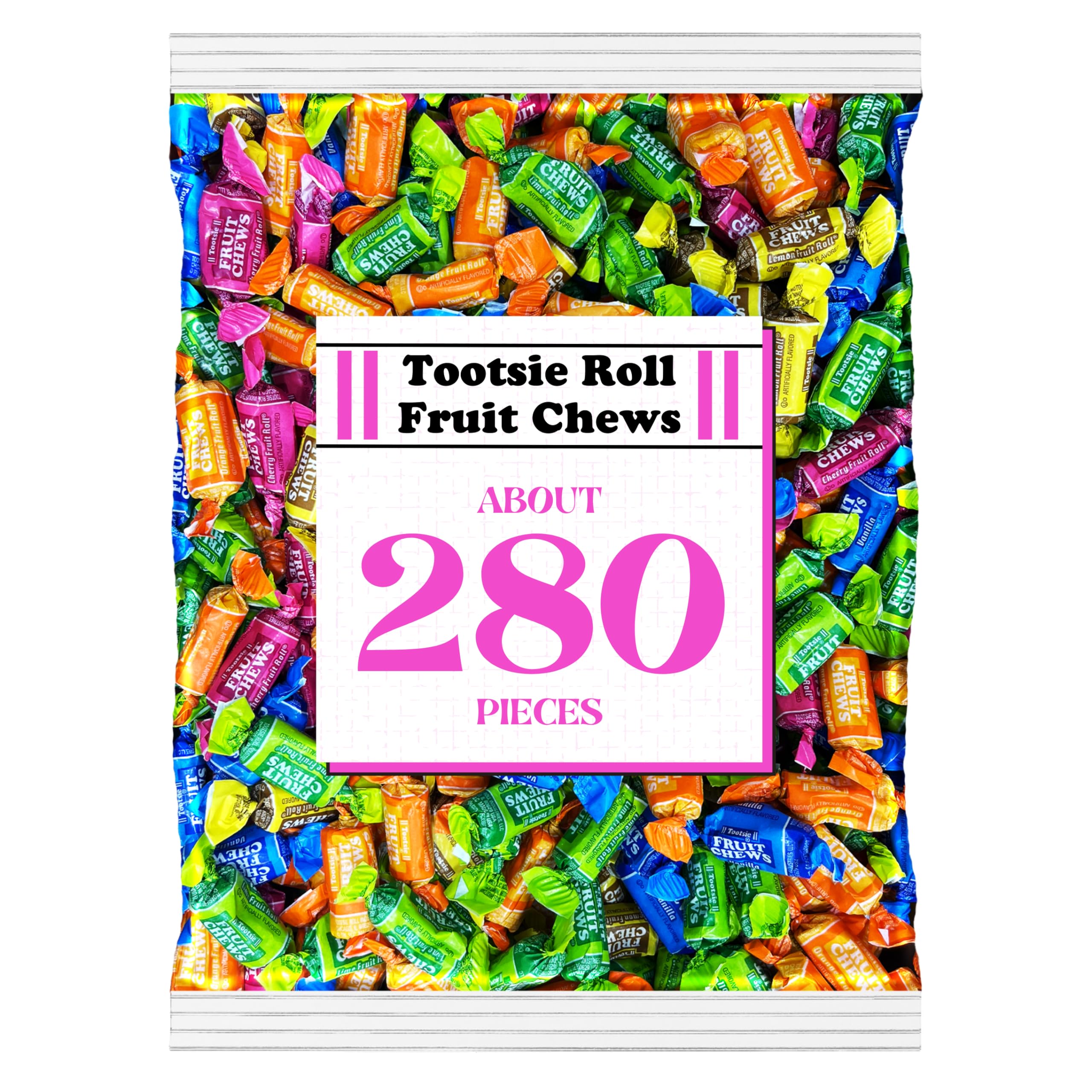 KIDU Tootsie Chewy Fruit Rolls Assorted Flavors Candy Individually Wrapped Chewy Taffy Candy, Bulk Pack (4 Pound)
