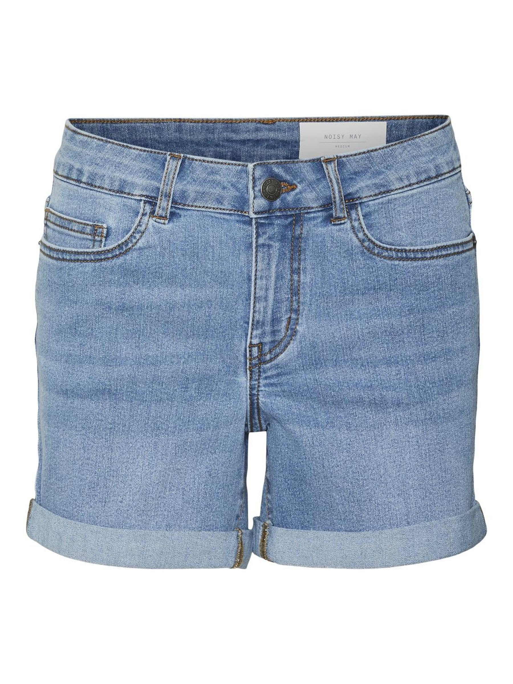 NOISY MAY NMBe Lucy Shorts Mujer Pantalones Cortos Azul Claro S