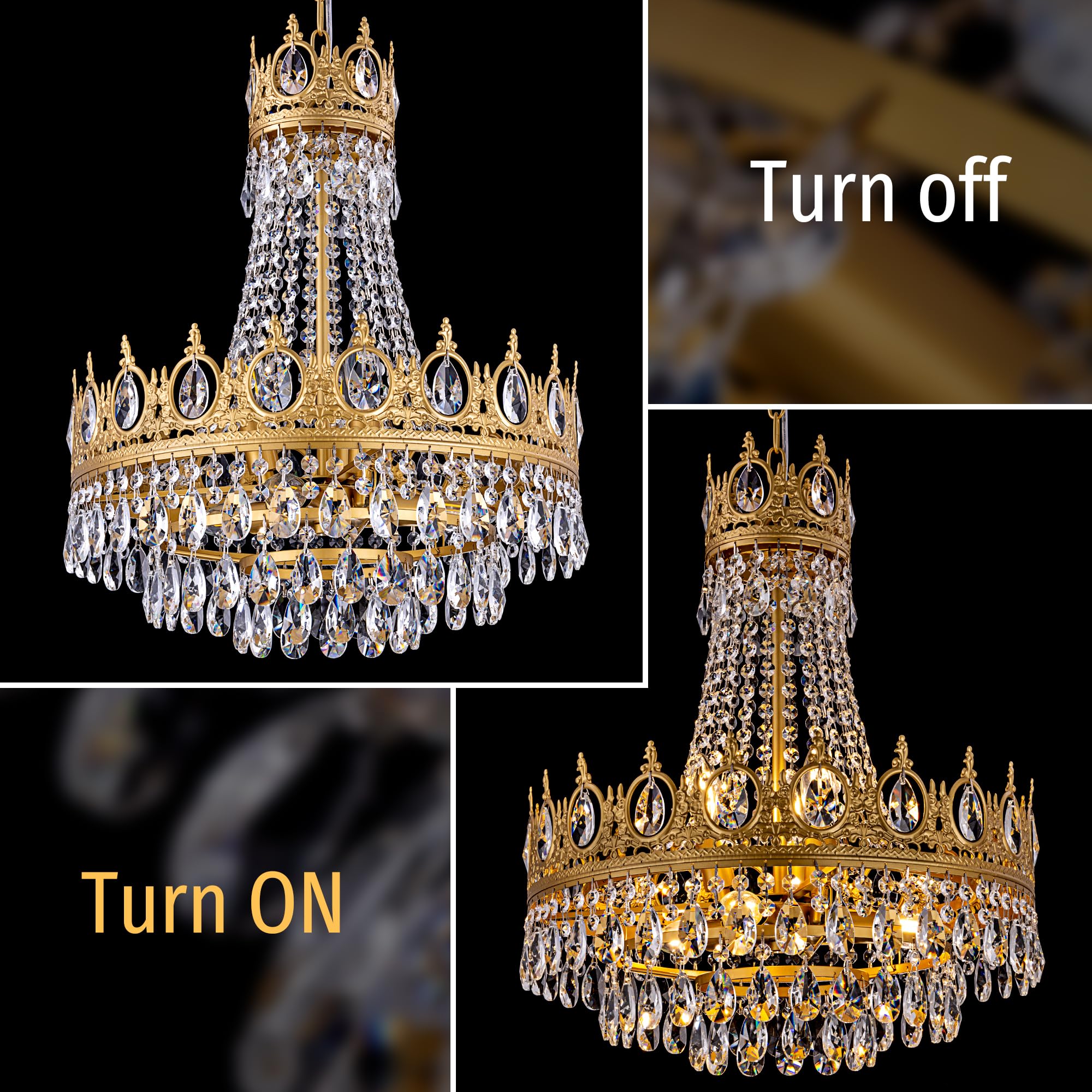 Reve detoile* ꙳ TOCHIC Gold Chandelier French Empire Crystal Chandeliers 6