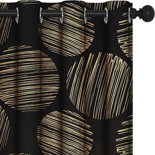 Deconovo Cortinas opacas negras de 84 pulgadas de largo, con estampado de diamante plateado, cortinas para oscurecer la habitación para dormitorio, disponible en Yaxa Colombia