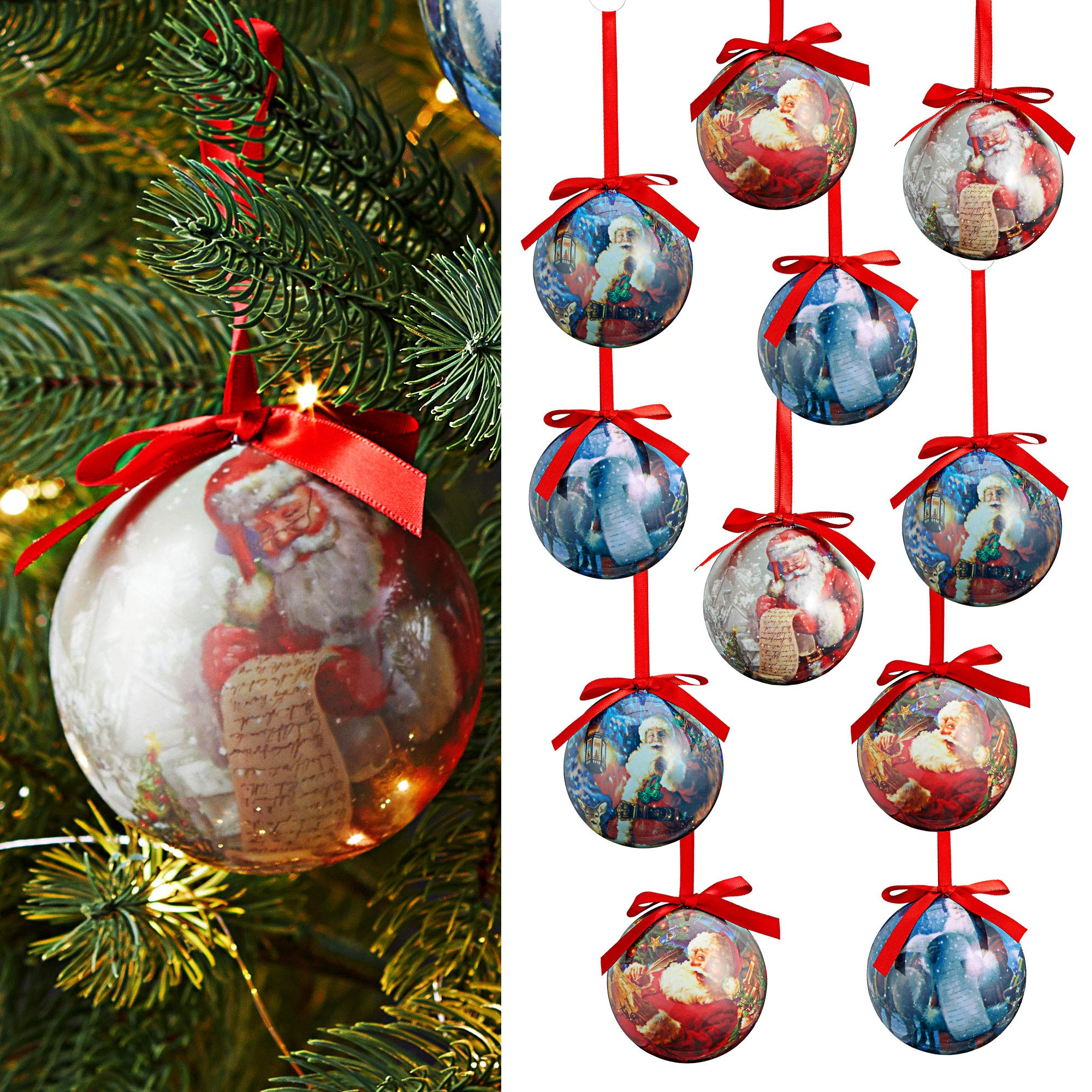 Boules de Noël nostalgiques 8 cm : lot d'ornements traditionnels aux finitions soignées