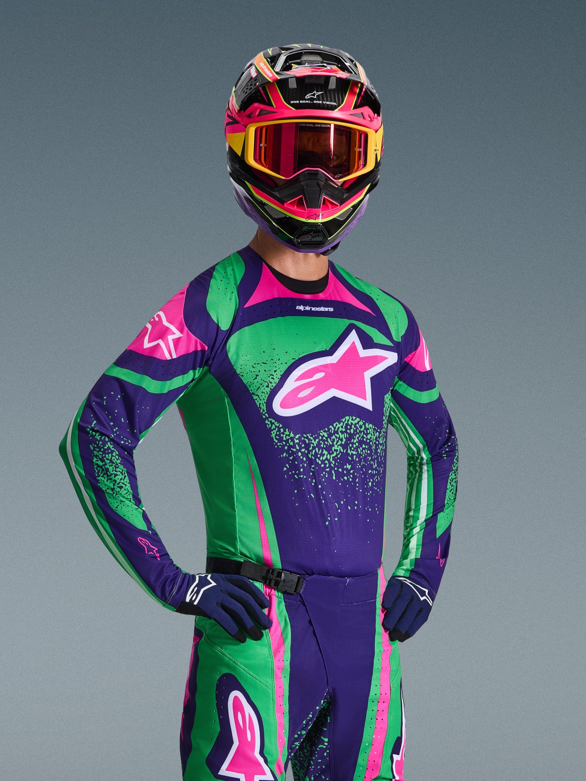 Alpinestars Techstar Nomur Maglia da motocross, lilla, S
