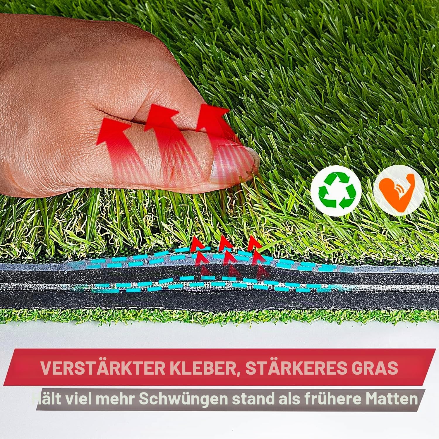 Golfschlag-Übungsmatte, 60 x 40 cm, robust, faltbar