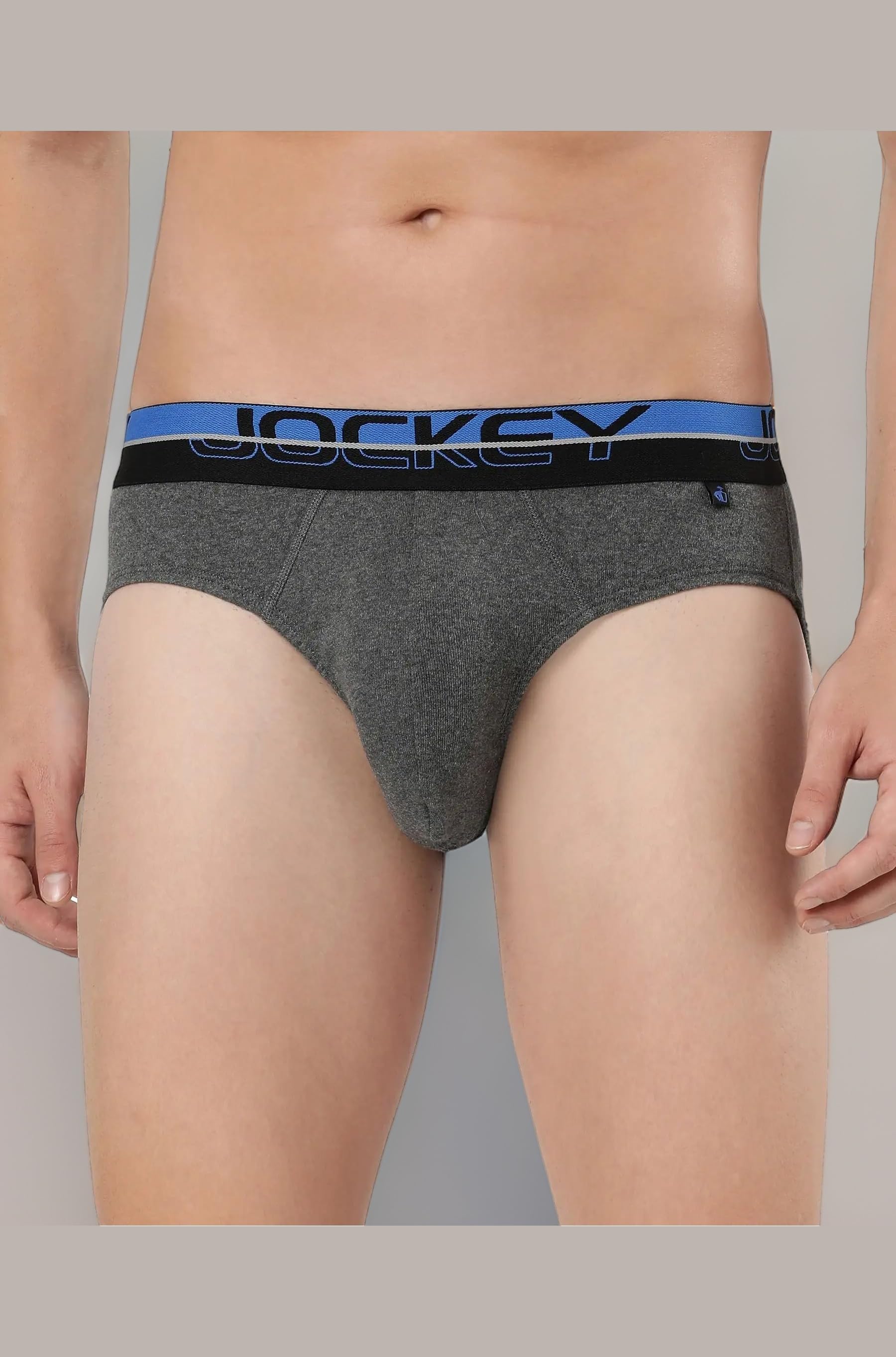 Jockey FP02 Men's Super Combed Cotton Rib Solid Brief with Ultrasoft Waistband