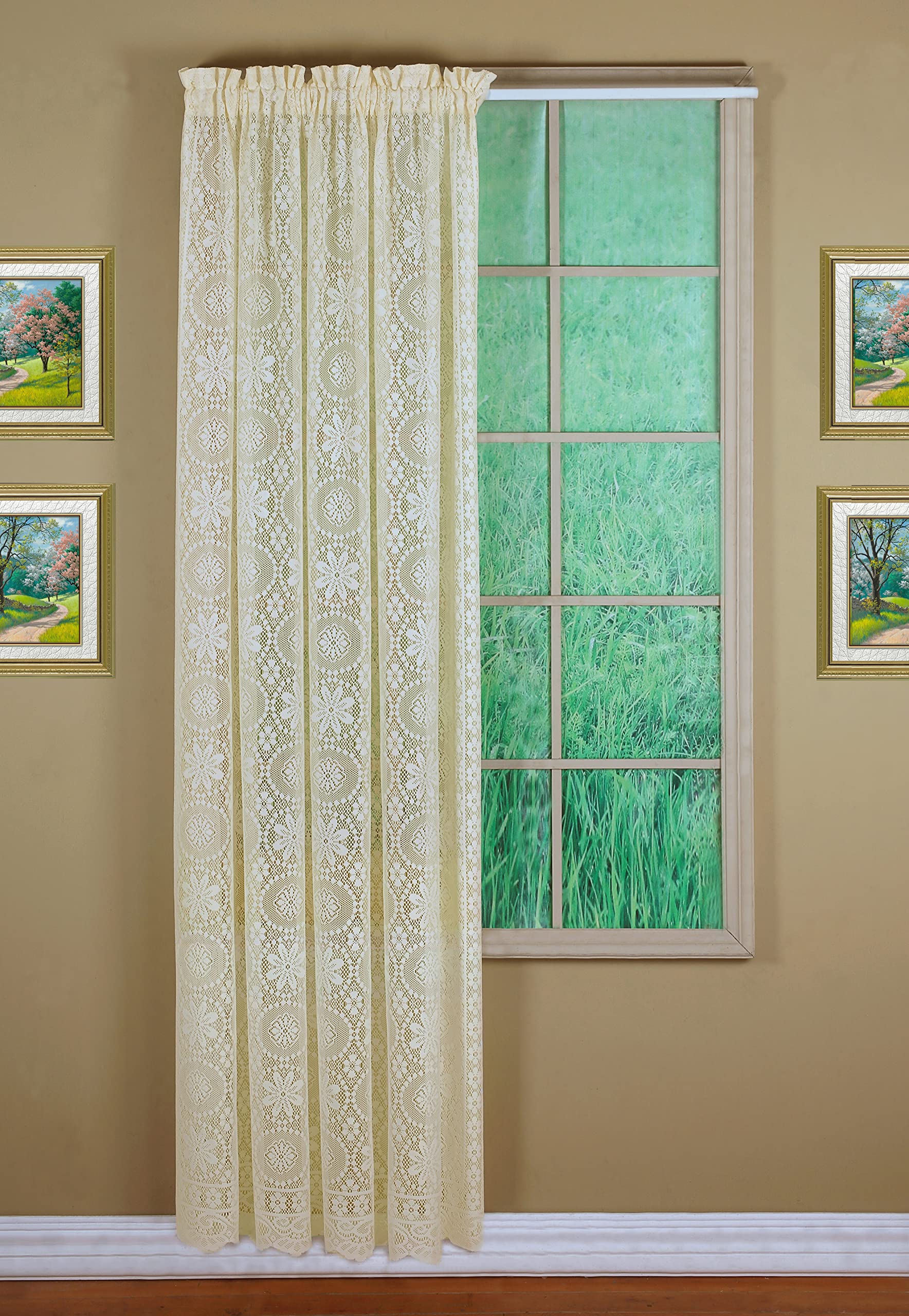 Today's Curtain Hopewell Premium Lace Panel 72", Cream, 58W x 72L, W 58" x L 72" (1 Panels) - Image 4