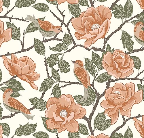 Miniatura 10 de Timeet Elegante papel tapiz floral autoadhesivo, extraíble, de 16.14 x 118.11 pulgadas, para dormitorio y baño