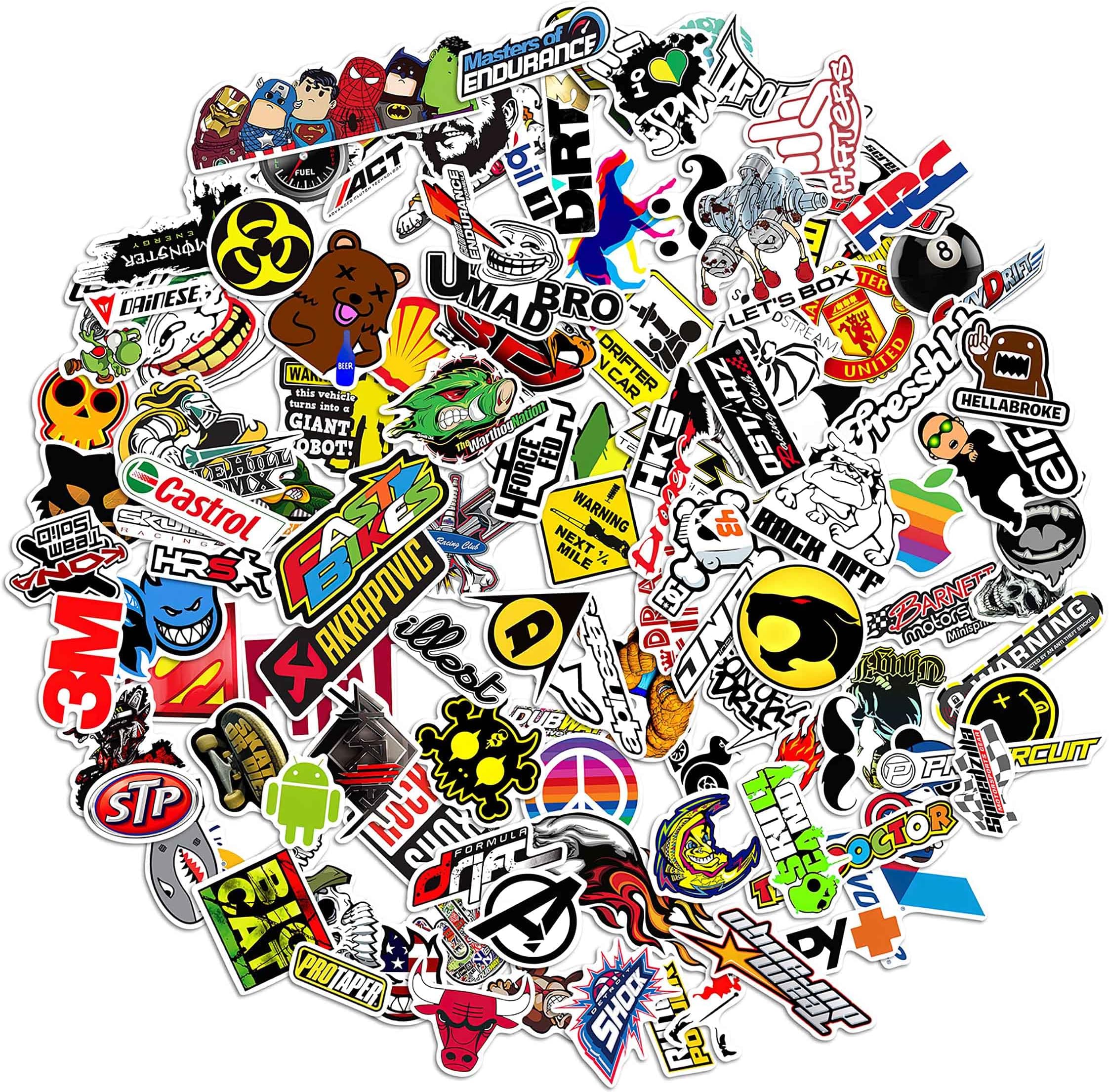 121 Sticker Set of Glossy Racing Self-Adhesive Stickers for Bike Fans, Car, Mobile, Laptop, Accessories, Gift - Durable, Laminated, Quality Printed Vinyl Graphics, 5.1 x 2.5 x 0.3 cms