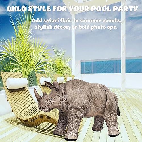 Miniatura 9 de Jet Creations an-Rhino - Animal inflable de rinoceronte blanco de 36.0 in, decoración de fiesta, accesorio de fotos de animales de peluche
