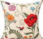 All Smiles Outdoor Throw Pillow Covers Cushion Covers Patio Spring Summer Flowers Garden Farmhouse Décor Outside Bench Chair Decorative Cushion Cases 18x18 Set of 4 Decoration for Bed Couch Sofa