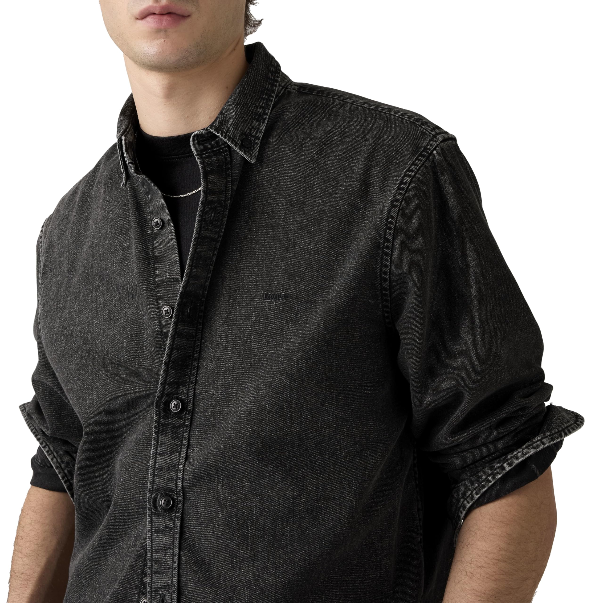 Levi's Authentic Button Down Gizmo Washed Black, Gizmo Washed Black, M