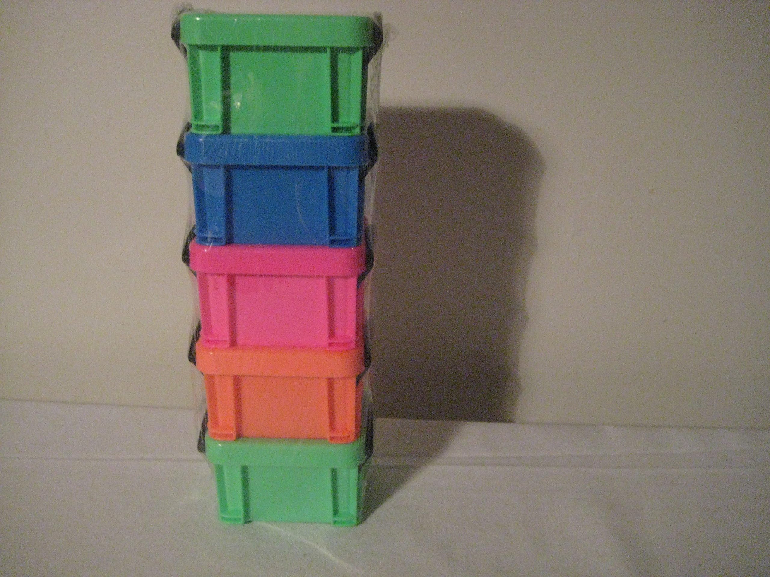 Really Useful Boxes(R) Plastic Storage Box, 0.14 Liter, 1 1/2In.H X 1 3/4In.D X 2 1/4In., Assorted Colors (5 pack)