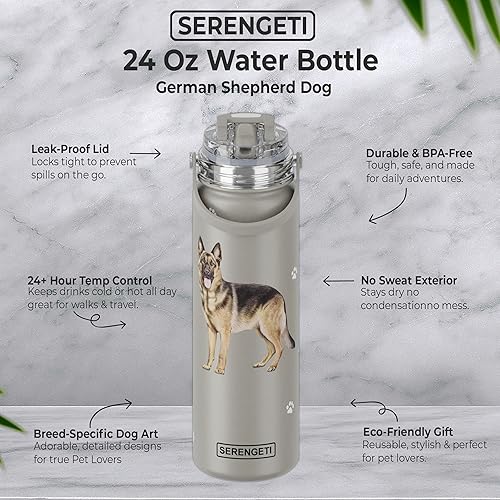 Miniatura 4 de SERENGETI - Botella de agua de acero inoxidable de 24 onzas con tapa a prueba de derrames, doble pared aislada al vacío, impresión 3D realista de tu