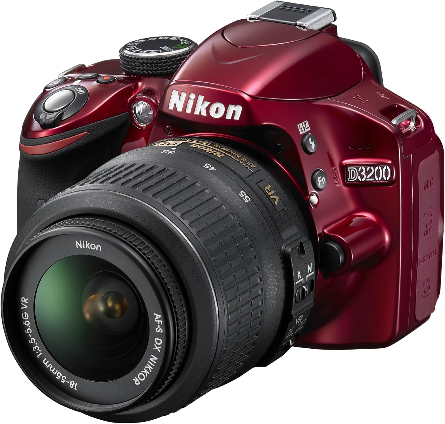 Nikon Digital Single-lens Reflex Camera D3200 200mm Double Zoom Kit Comes 18-55mm/55-200mm Red D3200wz200rd